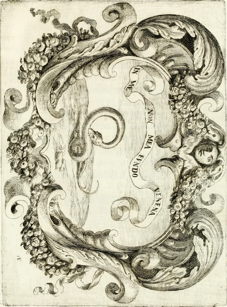 An illustration from Noticias fvnebres de las magestvosas exeqvias que hizo la felicissima Ciudad de Palermo, cabeça coronada de Sicilia en la mverte de Maria Lvysa de Borbon Nvestra Señora Reyna de las Españas de orden del excelentissimo Señor Dvqve de Vzeda, Virrey, y Capitan General deste Reyno, execvtada por el ilvstre D. Lvys Riggio, 1689, leaf 136