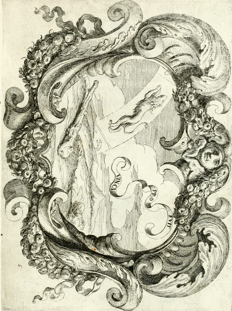 An illustration from Noticias fvnebres de las magestvosas exeqvias que hizo la felicissima Ciudad de Palermo, cabeça coronada de Sicilia en la mverte de Maria Lvysa de Borbon Nvestra Señora Reyna de las Españas de orden del excelentissimo Señor Dvqve de Vzeda, Virrey, y Capitan General deste Reyno, execvtada por el ilvstre D. Lvys Riggio, 1689, leaf 92