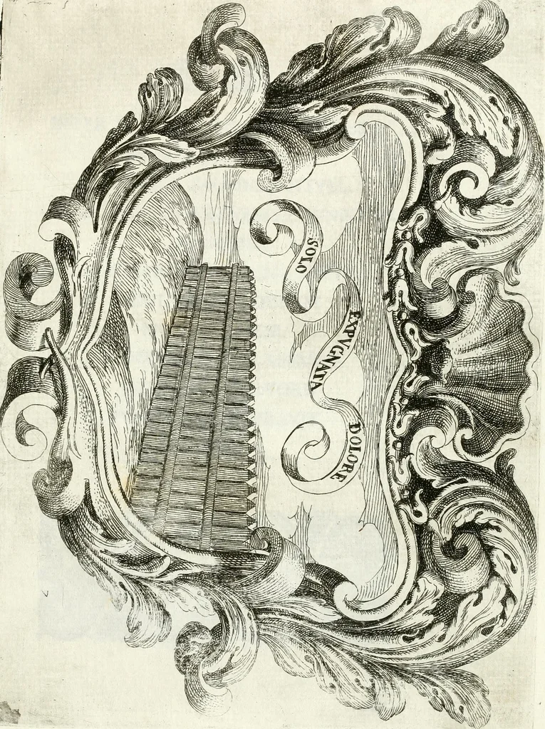 An illustration from Noticias fvnebres de las magestvosas exeqvias que hizo la felicissima Ciudad de Palermo, cabeça coronada de Sicilia en la mverte de Maria Lvysa de Borbon Nvestra Señora Reyna de las Españas de orden del excelentissimo Señor Dvqve de Vzeda, Virrey, y Capitan General deste Reyno, execvtada por el ilvstre D. Lvys Riggio, 1689, leaf 96