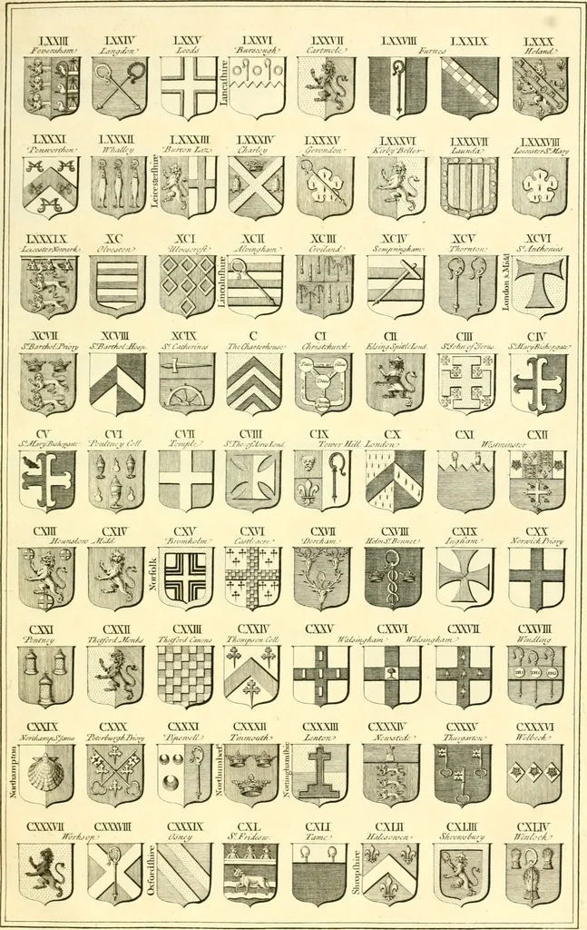 An illustration from Notitia monastica: or, an account of all the abbies, priories, and houses of friers, heretofore in England and Wales; and also of all the colleges and hospitals founded before A.D. MDXL. By the Right Reverend Doctor Thomas Tanner, late Lord Bishop of St. Asaph ; published by John Tanner ... .., 1744, leaf 54