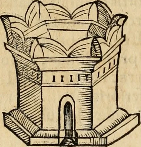 An illustration from Notitia vtraqve cvm orientis tvm occidentis vltra Arcadii Honoriiqve Cæsarvm tempora, illustre uetustatis monumentum, imò thesaurus prorsum incomparabilis : Præcedit aute D. Andreæ Alciati libellus, De magistratib. ciuilibusq; ac militaribus officijs, partim ex hac ipsa Notitia, partim aliunde desumptus : cvi succedit Descriptio urbis Romæ, quæ sub titulo Pub. Victoris circumfertur : & altera urbis Constantinopolitanæ incerto autore, nunquã antehac typis excusa, imperialium uidelicet ac primariaru sedium utriusq reipub : svbiungitur Notitiis uetustus liber De rebvs bellicis ad Theodosium Aug & filios eius Arcadium atq; Honorium, ut uidetur, scriptus incerto autore : item, ne quid de antiquo exemplari omitteretur, Disputatio Adriani Aug. & Epicteti philosophi, 1552, leaf 101