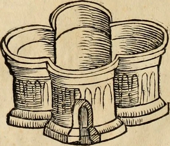 An illustration from Notitia vtraqve cvm orientis tvm occidentis vltra Arcadii Honoriiqve Cæsarvm tempora, illustre uetustatis monumentum, imò thesaurus prorsum incomparabilis : Præcedit aute D. Andreæ Alciati libellus, De magistratib. ciuilibusq; ac militaribus officijs, partim ex hac ipsa Notitia, partim aliunde desumptus : cvi succedit Descriptio urbis Romæ, quæ sub titulo Pub. Victoris circumfertur : & altera urbis Constantinopolitanæ incerto autore, nunquã antehac typis excusa, imperialium uidelicet ac primariaru sedium utriusq reipub : svbiungitur Notitiis uetustus liber De rebvs bellicis ad Theodosium Aug & filios eius Arcadium atq; Honorium, ut uidetur, scriptus incerto autore : item, ne quid de antiquo exemplari omitteretur, Disputatio Adriani Aug. & Epicteti philosophi, 1552, leaf 101