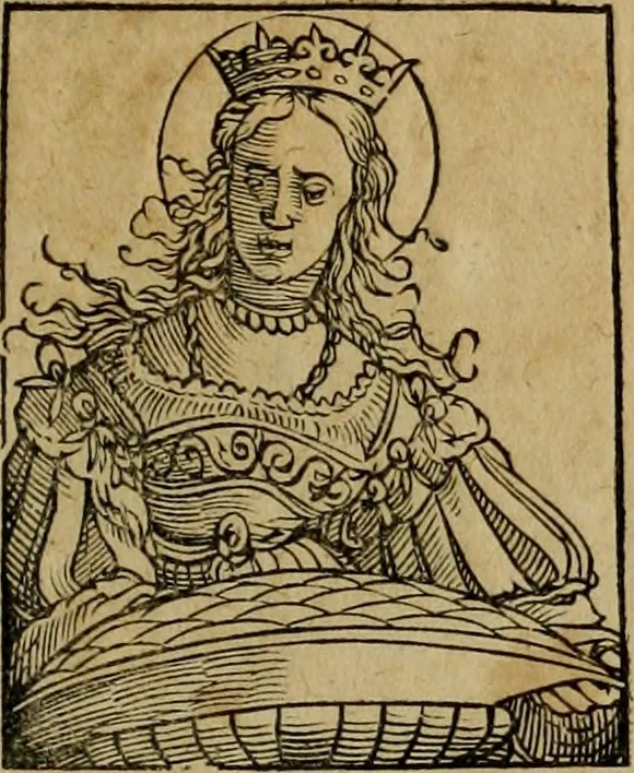 An illustration from Notitia vtraqve cvm orientis tvm occidentis vltra Arcadii Honoriiqve Cæsarvm tempora, illustre uetustatis monumentum, imò thesaurus prorsum incomparabilis : Præcedit aute D. Andreæ Alciati libellus, De magistratib. ciuilibusq; ac militaribus officijs, partim ex hac ipsa Notitia, partim aliunde desumptus : cvi succedit Descriptio urbis Romæ, quæ sub titulo Pub. Victoris circumfertur : & altera urbis Constantinopolitanæ incerto autore, nunquã antehac typis excusa, imperialium uidelicet ac primariaru sedium utriusq reipub : svbiungitur Notitiis uetustus liber De rebvs bellicis ad Theodosium Aug & filios eius Arcadium atq; Honorium, ut uidetur, scriptus incerto autore : item, ne quid de antiquo exemplari omitteretur, Disputatio Adriani Aug. & Epicteti philosophi, 1552, leaf 150