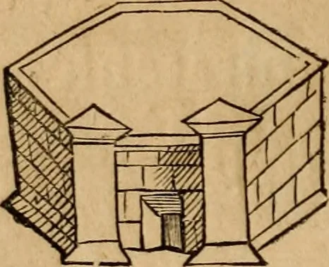 An illustration from Notitia vtraqve cvm orientis tvm occidentis vltra Arcadii Honoriiqve Cæsarvm tempora, illustre uetustatis monumentum, imò thesaurus prorsum incomparabilis : Præcedit aute D. Andreæ Alciati libellus, De magistratib. ciuilibusq; ac militaribus officijs, partim ex hac ipsa Notitia, partim aliunde desumptus : cvi succedit Descriptio urbis Romæ, quæ sub titulo Pub. Victoris circumfertur : & altera urbis Constantinopolitanæ incerto autore, nunquã antehac typis excusa, imperialium uidelicet ac primariaru sedium utriusq reipub : svbiungitur Notitiis uetustus liber De rebvs bellicis ad Theodosium Aug & filios eius Arcadium atq; Honorium, ut uidetur, scriptus incerto autore : item, ne quid de antiquo exemplari omitteretur, Disputatio Adriani Aug. & Epicteti philosophi, 1552, leaf 157