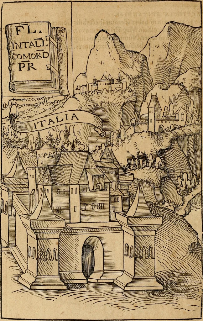 An illustration from Notitia vtraqve cvm orientis tvm occidentis vltra Arcadii Honoriiqve Cæsarvm tempora, illustre uetustatis monumentum, imò thesaurus prorsum incomparabilis : Præcedit aute D. Andreæ Alciati libellus, De magistratib. ciuilibusq; ac militaribus officijs, partim ex hac ipsa Notitia, partim aliunde desumptus : cvi succedit Descriptio urbis Romæ, quæ sub titulo Pub. Victoris circumfertur : & altera urbis Constantinopolitanæ incerto autore, nunquã antehac typis excusa, imperialium uidelicet ac primariaru sedium utriusq reipub : svbiungitur Notitiis uetustus liber De rebvs bellicis ad Theodosium Aug & filios eius Arcadium atq; Honorium, ut uidetur, scriptus incerto autore : item, ne quid de antiquo exemplari omitteretur, Disputatio Adriani Aug. & Epicteti philosophi, 1552, leaf 165