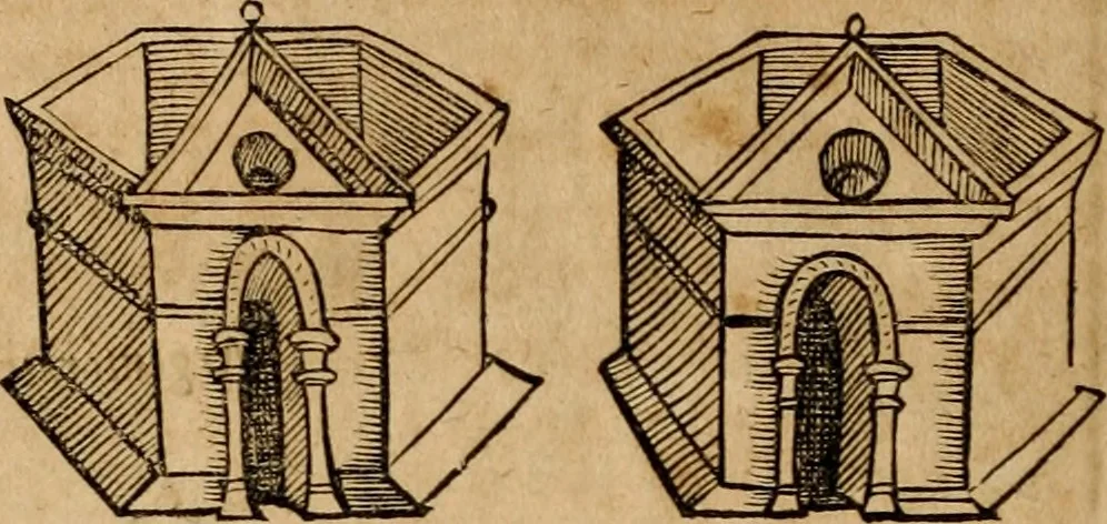 An illustration from Notitia vtraqve cvm orientis tvm occidentis vltra Arcadii Honoriiqve Cæsarvm tempora, illustre uetustatis monumentum, imò thesaurus prorsum incomparabilis : Præcedit aute D. Andreæ Alciati libellus, De magistratib. ciuilibusq; ac militaribus officijs, partim ex hac ipsa Notitia, partim aliunde desumptus : cvi succedit Descriptio urbis Romæ, quæ sub titulo Pub. Victoris circumfertur : & altera urbis Constantinopolitanæ incerto autore, nunquã antehac typis excusa, imperialium uidelicet ac primariaru sedium utriusq reipub : svbiungitur Notitiis uetustus liber De rebvs bellicis ad Theodosium Aug & filios eius Arcadium atq; Honorium, ut uidetur, scriptus incerto autore : item, ne quid de antiquo exemplari omitteretur, Disputatio Adriani Aug. & Epicteti philosophi, 1552, leaf 167