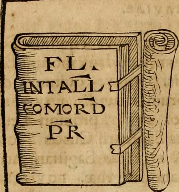 An illustration from Notitia vtraqve cvm orientis tvm occidentis vltra Arcadii Honoriiqve Cæsarvm tempora, illustre uetustatis monumentum, imò thesaurus prorsum incomparabilis : Præcedit aute D. Andreæ Alciati libellus, De magistratib. ciuilibusq; ac militaribus officijs, partim ex hac ipsa Notitia, partim aliunde desumptus : cvi succedit Descriptio urbis Romæ, quæ sub titulo Pub. Victoris circumfertur : & altera urbis Constantinopolitanæ incerto autore, nunquã antehac typis excusa, imperialium uidelicet ac primariaru sedium utriusq reipub : svbiungitur Notitiis uetustus liber De rebvs bellicis ad Theodosium Aug & filios eius Arcadium atq; Honorium, ut uidetur, scriptus incerto autore : item, ne quid de antiquo exemplari omitteretur, Disputatio Adriani Aug. & Epicteti philosophi, 1552, leaf 173