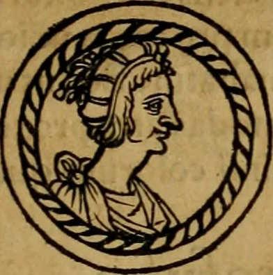 An illustration from Notitia vtraqve cvm orientis tvm occidentis vltra Arcadii Honoriiqve Cæsarvm tempora, illustre uetustatis monumentum, imò thesaurus prorsum incomparabilis : Præcedit aute D. Andreæ Alciati libellus, De magistratib. ciuilibusq; ac militaribus officijs, partim ex hac ipsa Notitia, partim aliunde desumptus : cvi succedit Descriptio urbis Romæ, quæ sub titulo Pub. Victoris circumfertur : & altera urbis Constantinopolitanæ incerto autore, nunquã antehac typis excusa, imperialium uidelicet ac primariaru sedium utriusq reipub : svbiungitur Notitiis uetustus liber De rebvs bellicis ad Theodosium Aug & filios eius Arcadium atq; Honorium, ut uidetur, scriptus incerto autore : item, ne quid de antiquo exemplari omitteretur, Disputatio Adriani Aug. & Epicteti philosophi, 1552, leaf 198