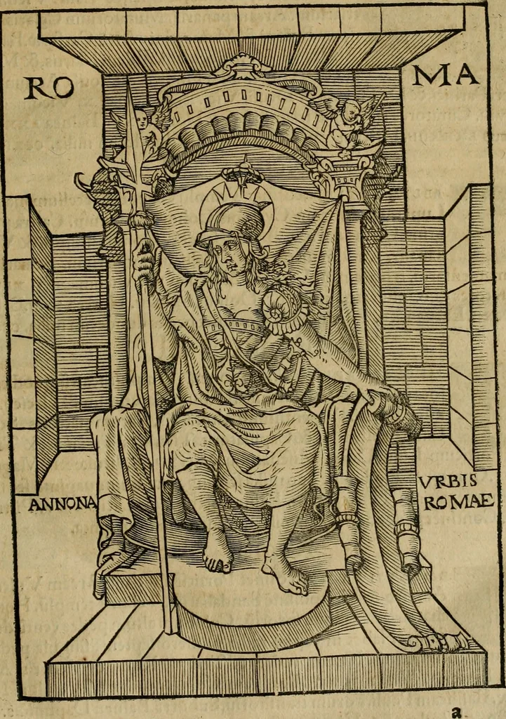 An illustration from Notitia vtraqve cvm orientis tvm occidentis vltra Arcadii Honoriiqve Cæsarvm tempora, illustre uetustatis monumentum, imò thesaurus prorsum incomparabilis : Præcedit aute D. Andreæ Alciati libellus, De magistratib. ciuilibusq; ac militaribus officijs, partim ex hac ipsa Notitia, partim aliunde desumptus : cvi succedit Descriptio urbis Romæ, quæ sub titulo Pub. Victoris circumfertur : & altera urbis Constantinopolitanæ incerto autore, nunquã antehac typis excusa, imperialium uidelicet ac primariaru sedium utriusq reipub : svbiungitur Notitiis uetustus liber De rebvs bellicis ad Theodosium Aug & filios eius Arcadium atq; Honorium, ut uidetur, scriptus incerto autore : item, ne quid de antiquo exemplari omitteretur, Disputatio Adriani Aug. & Epicteti philosophi, 1552, leaf 20