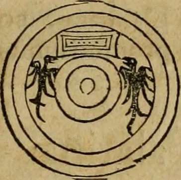 An illustration from Notitia vtraqve cvm orientis tvm occidentis vltra Arcadii Honoriiqve Cæsarvm tempora, illustre uetustatis monumentum, imò thesaurus prorsum incomparabilis : Præcedit aute D. Andreæ Alciati libellus, De magistratib. ciuilibusq; ac militaribus officijs, partim ex hac ipsa Notitia, partim aliunde desumptus : cvi succedit Descriptio urbis Romæ, quæ sub titulo Pub. Victoris circumfertur : & altera urbis Constantinopolitanæ incerto autore, nunquã antehac typis excusa, imperialium uidelicet ac primariaru sedium utriusq reipub : svbiungitur Notitiis uetustus liber De rebvs bellicis ad Theodosium Aug & filios eius Arcadium atq; Honorium, ut uidetur, scriptus incerto autore : item, ne quid de antiquo exemplari omitteretur, Disputatio Adriani Aug. & Epicteti philosophi, 1552, leaf 36