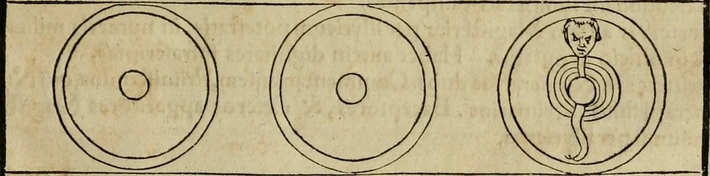 An illustration from Notitia vtraqve cvm orientis tvm occidentis vltra Arcadii Honoriiqve Cæsarvm tempora, illustre uetustatis monumentum, imò thesaurus prorsum incomparabilis : Præcedit aute D. Andreæ Alciati libellus, De magistratib. ciuilibusq; ac militaribus officijs, partim ex hac ipsa Notitia, partim aliunde desumptus : cvi succedit Descriptio urbis Romæ, quæ sub titulo Pub. Victoris circumfertur : & altera urbis Constantinopolitanæ incerto autore, nunquã antehac typis excusa, imperialium uidelicet ac primariaru sedium utriusq reipub : svbiungitur Notitiis uetustus liber De rebvs bellicis ad Theodosium Aug & filios eius Arcadium atq; Honorium, ut uidetur, scriptus incerto autore : item, ne quid de antiquo exemplari omitteretur, Disputatio Adriani Aug. & Epicteti philosophi, 1552, leaf 48