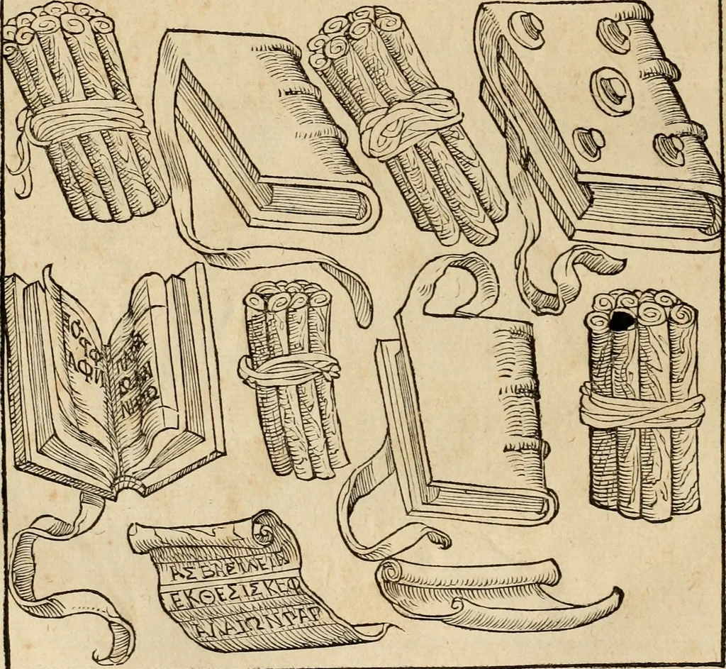 An illustration from Notitia vtraqve cvm orientis tvm occidentis vltra Arcadii Honoriiqve Cæsarvm tempora, illustre uetustatis monumentum, imò thesaurus prorsum incomparabilis : Præcedit aute D. Andreæ Alciati libellus, De magistratib. ciuilibusq; ac militaribus officijs, partim ex hac ipsa Notitia, partim aliunde desumptus : cvi succedit Descriptio urbis Romæ, quæ sub titulo Pub. Victoris circumfertur : & altera urbis Constantinopolitanæ incerto autore, nunquã antehac typis excusa, imperialium uidelicet ac primariaru sedium utriusq reipub : svbiungitur Notitiis uetustus liber De rebvs bellicis ad Theodosium Aug & filios eius Arcadium atq; Honorium, ut uidetur, scriptus incerto autore : item, ne quid de antiquo exemplari omitteretur, Disputatio Adriani Aug. & Epicteti philosophi, 1552, leaf 63