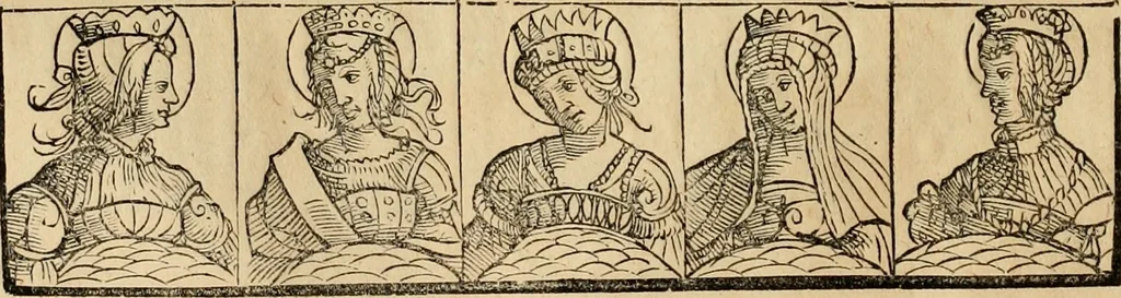 An illustration from Notitia vtraqve cvm orientis tvm occidentis vltra Arcadii Honoriiqve Cæsarvm tempora, illustre uetustatis monumentum, imò thesaurus prorsum incomparabilis : Præcedit aute D. Andreæ Alciati libellus, De magistratib. ciuilibusq; ac militaribus officijs, partim ex hac ipsa Notitia, partim aliunde desumptus : cvi succedit Descriptio urbis Romæ, quæ sub titulo Pub. Victoris circumfertur : & altera urbis Constantinopolitanæ incerto autore, nunquã antehac typis excusa, imperialium uidelicet ac primariaru sedium utriusq reipub : svbiungitur Notitiis uetustus liber De rebvs bellicis ad Theodosium Aug & filios eius Arcadium atq; Honorium, ut uidetur, scriptus incerto autore : item, ne quid de antiquo exemplari omitteretur, Disputatio Adriani Aug. & Epicteti philosophi, 1552, leaf 69