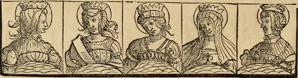 An illustration from Notitia vtraqve cvm orientis tvm occidentis vltra Arcadii Honoriiqve Cæsarvm tempora, illustre uetustatis monumentum, imò thesaurus prorsum incomparabilis : Præcedit aute D. Andreæ Alciati libellus, De magistratib. ciuilibusq; ac militaribus officijs, partim ex hac ipsa Notitia, partim aliunde desumptus : cvi succedit Descriptio urbis Romæ, quæ sub titulo Pub. Victoris circumfertur : & altera urbis Constantinopolitanæ incerto autore, nunquã antehac typis excusa, imperialium uidelicet ac primariaru sedium utriusq reipub : svbiungitur Notitiis uetustus liber De rebvs bellicis ad Theodosium Aug & filios eius Arcadium atq; Honorium, ut uidetur, scriptus incerto autore : item, ne quid de antiquo exemplari omitteretur, Disputatio Adriani Aug. & Epicteti philosophi, 1552, leaf 75