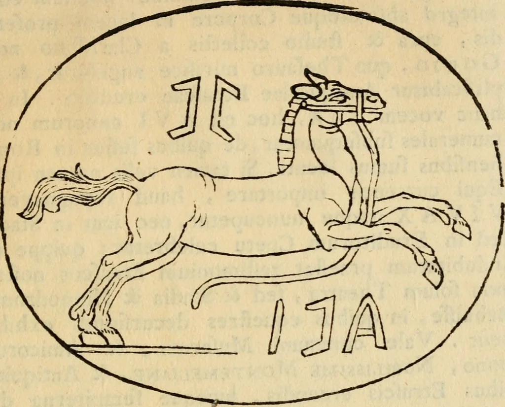 An illustration from Notizie del memorabile scoprimento dell'antica città Ercolano, vicina a Napoli : del suo famoso teatro, templi, edifizj, statue, pitture, marmi scritti e di altri insigni monvmenti, avute per lettera da varj celebri letterati ... : aggiunta la statua equestre di marmo ... : ed una dissertazione sopra la mensa sacra degli ercolanesi scritta con lettere etrusche, 1748, leaf 134