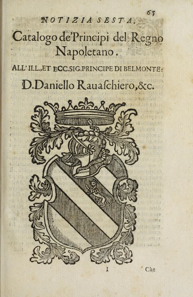 An illustration from Notizie di nobiltà : lettere, 1672, leaf 105