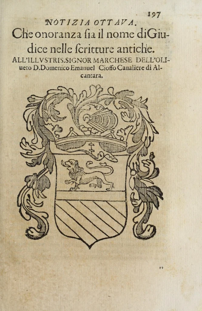 An illustration from Notizie di nobiltà : lettere, 1672, leaf 237
