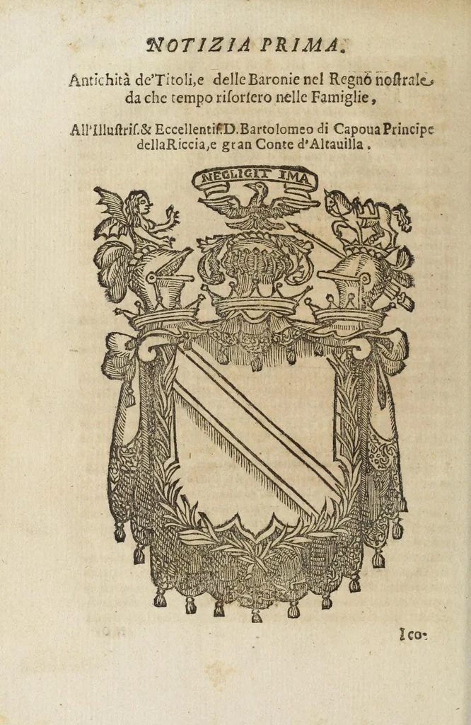 An illustration from Notizie di nobiltà : lettere, 1672, leaf 40