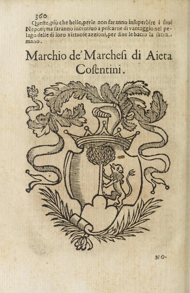 An illustration from Notizie di nobiltà : lettere, 1672, leaf 404
