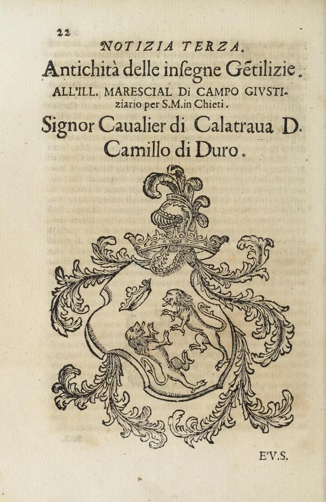 An illustration from Notizie di nobiltà : lettere, 1672, leaf 62