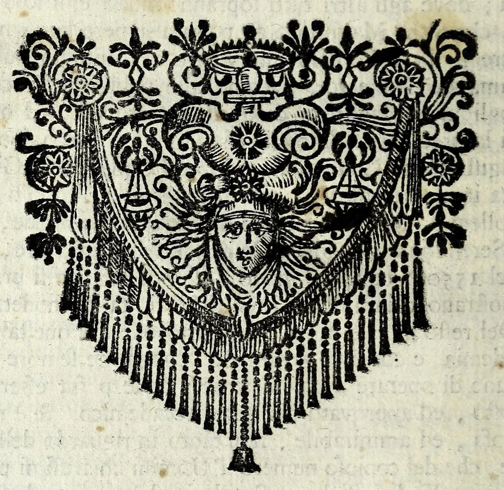 An illustration from Notizie letterarie, ed istoriche intorno agli uomini illustri dell'Accademia fiorentina, 1700, leaf 28