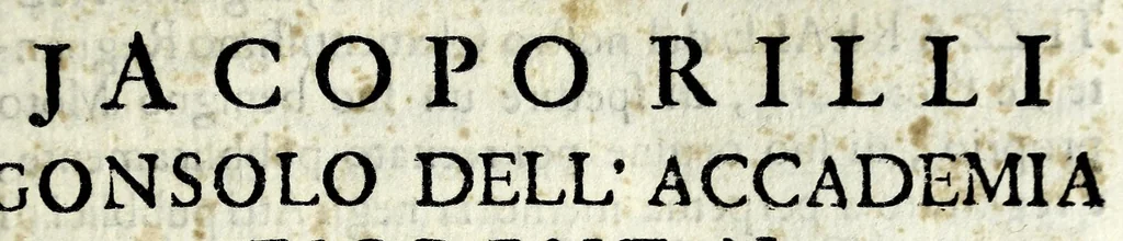 An illustration from Notizie letterarie, ed istoriche intorno agli uomini illustri dell'Accademia fiorentina, 1700, leaf 9