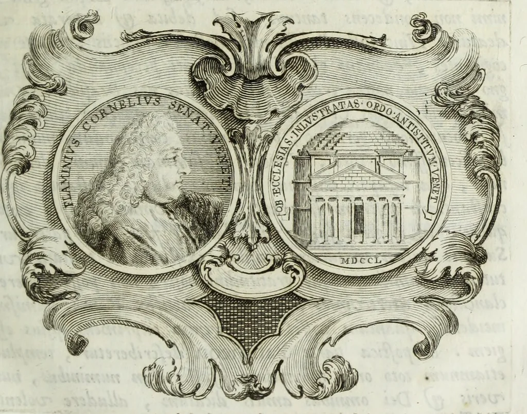 An illustration from Notizie storiche delle chiese e monasteri di Venezia, e di Torcello : tratte dalle chiese veneziane, e torcellane, 1758, leaf 18