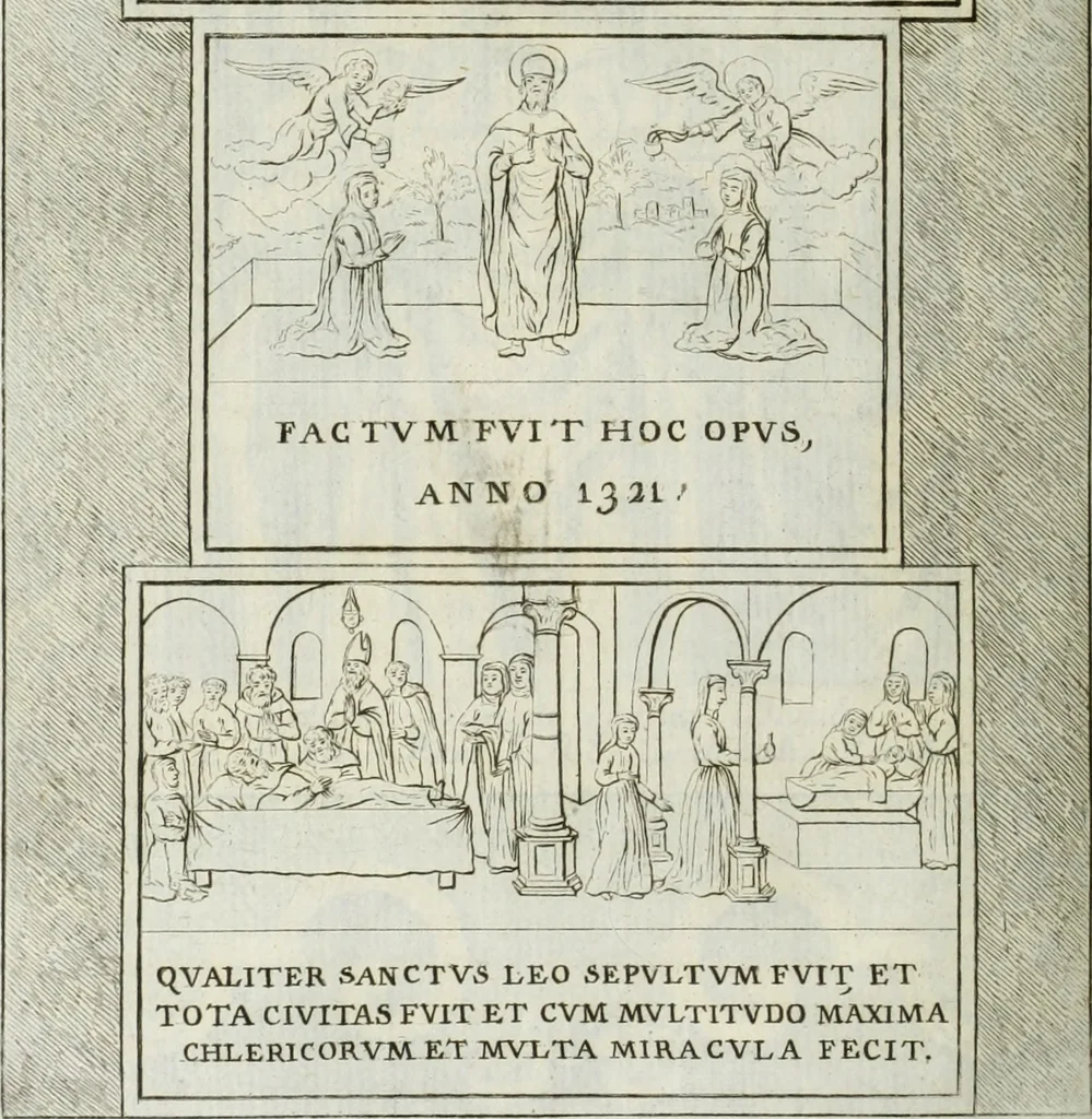 An illustration from Notizie storiche delle chiese e monasteri di Venezia, e di Torcello : tratte dalle chiese veneziane, e torcellane, 1758, leaf 195