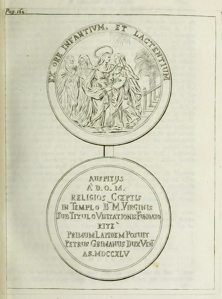 An illustration from Notizie storiche delle chiese e monasteri di Venezia, e di Torcello : tratte dalle chiese veneziane, e torcellane, 1758, leaf 218