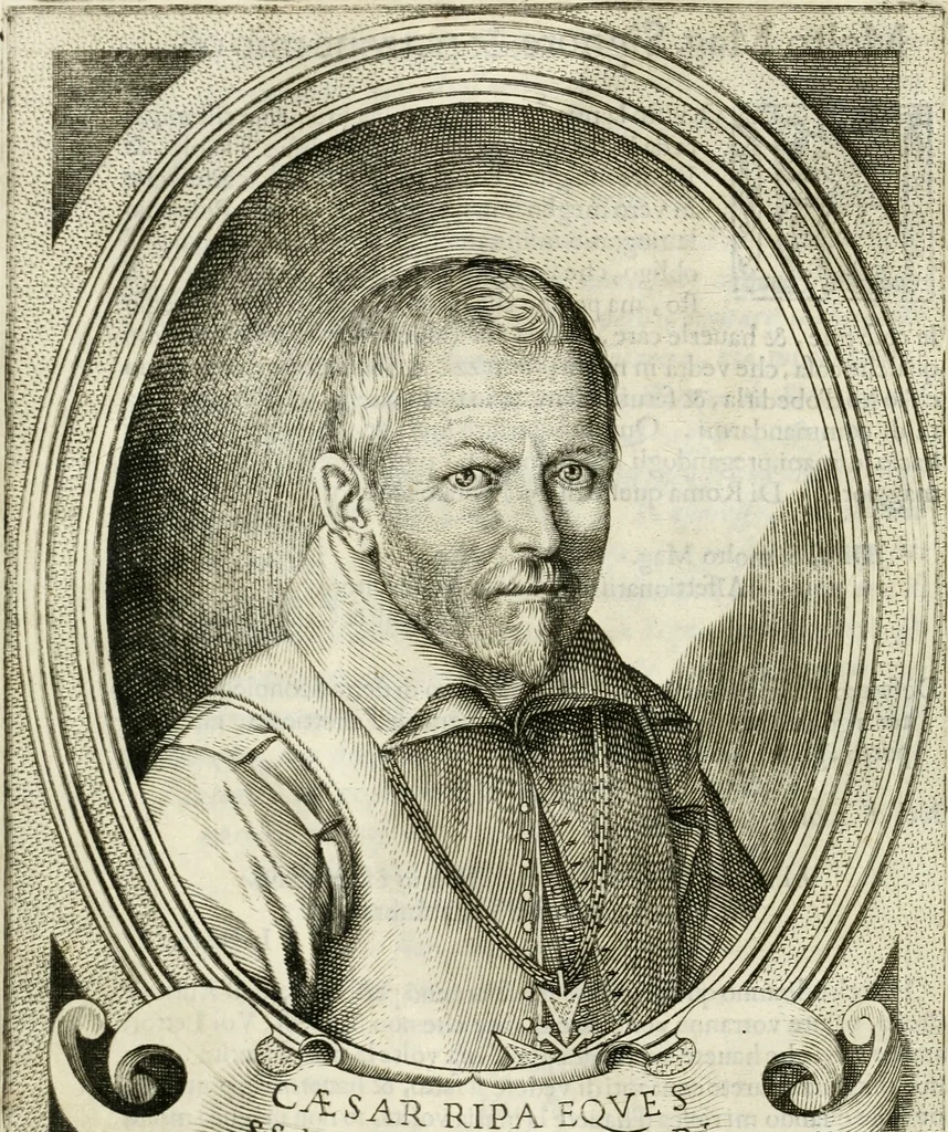 An illustration from Noua iconologia di Cesare Ripa perugino, caualier de SS. Mauritio & Lazzaro. Nella quale si descriuono diuerse imagini di virtù, vitij, affetti, passioni humane, arti, discipline, humori, elementi, corpi celesti, prouincie d'Italia, fiumi, tutte le parti del mondo, ed'altre infinite materie. Opera vtile ad oratori, predicatori, poeti, pittori, scultori, disegnatori, e ad'ogni studioso. Per inuentar concetti, emblemi, ed imprese, per diuisare qualsiuoglia apparato nuttiale, funerale, trionfale. Per rappresentar poemi drammatici, e per figurare co'suoi propij simboli ciò, che puo cadere in pensiero humano. Ampliata vltimamente dallo stesso auttore di trecento imagini, e arricchita di molti discorsi pieni di varia eruditione; con nuoui intagli, & con molti indici copiosi, 1618, leaf 11
