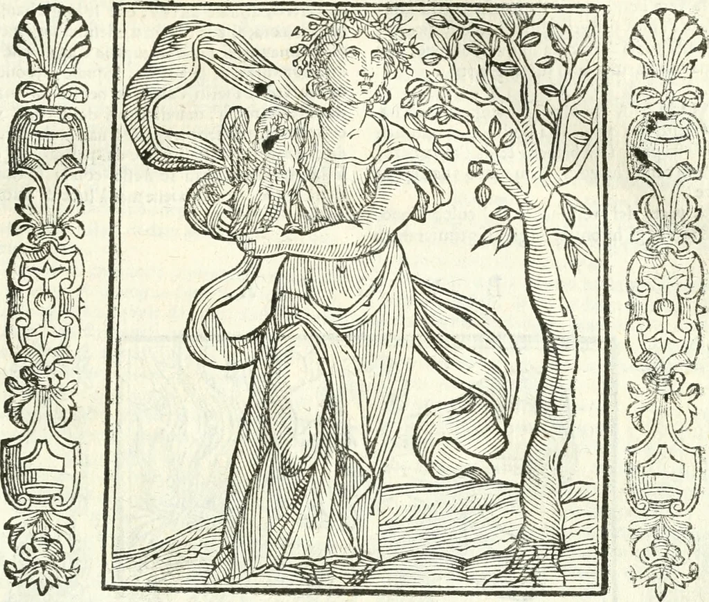 An illustration from Noua iconologia di Cesare Ripa perugino, caualier de SS. Mauritio & Lazzaro. Nella quale si descriuono diuerse imagini di virtù, vitij, affetti, passioni humane, arti, discipline, humori, elementi, corpi celesti, prouincie d'Italia, fiumi, tutte le parti del mondo, ed'altre infinite materie. Opera vtile ad oratori, predicatori, poeti, pittori, scultori, disegnatori, e ad'ogni studioso. Per inuentar concetti, emblemi, ed imprese, per diuisare qualsiuoglia apparato nuttiale, funerale, trionfale. Per rappresentar poemi drammatici, e per figurare co'suoi propij simboli ciò, che puo cadere in pensiero humano. Ampliata vltimamente dallo stesso auttore di trecento imagini, e arricchita di molti discorsi pieni di varia eruditione; con nuoui intagli, & con molti indici copiosi, 1618, leaf 112