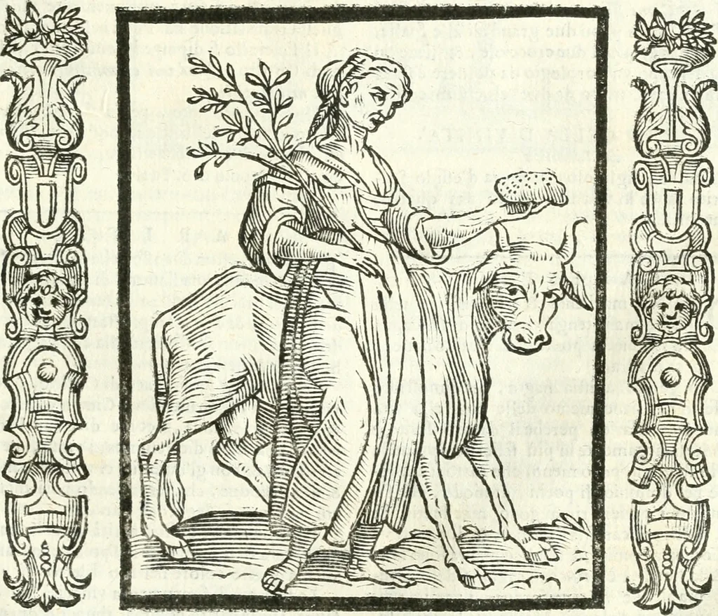 An illustration from Noua iconologia di Cesare Ripa perugino, caualier de SS. Mauritio & Lazzaro. Nella quale si descriuono diuerse imagini di virtù, vitij, affetti, passioni humane, arti, discipline, humori, elementi, corpi celesti, prouincie d'Italia, fiumi, tutte le parti del mondo, ed'altre infinite materie. Opera vtile ad oratori, predicatori, poeti, pittori, scultori, disegnatori, e ad'ogni studioso. Per inuentar concetti, emblemi, ed imprese, per diuisare qualsiuoglia apparato nuttiale, funerale, trionfale. Per rappresentar poemi drammatici, e per figurare co'suoi propij simboli ciò, che puo cadere in pensiero humano. Ampliata vltimamente dallo stesso auttore di trecento imagini, e arricchita di molti discorsi pieni di varia eruditione; con nuoui intagli, & con molti indici copiosi, 1618, leaf 124