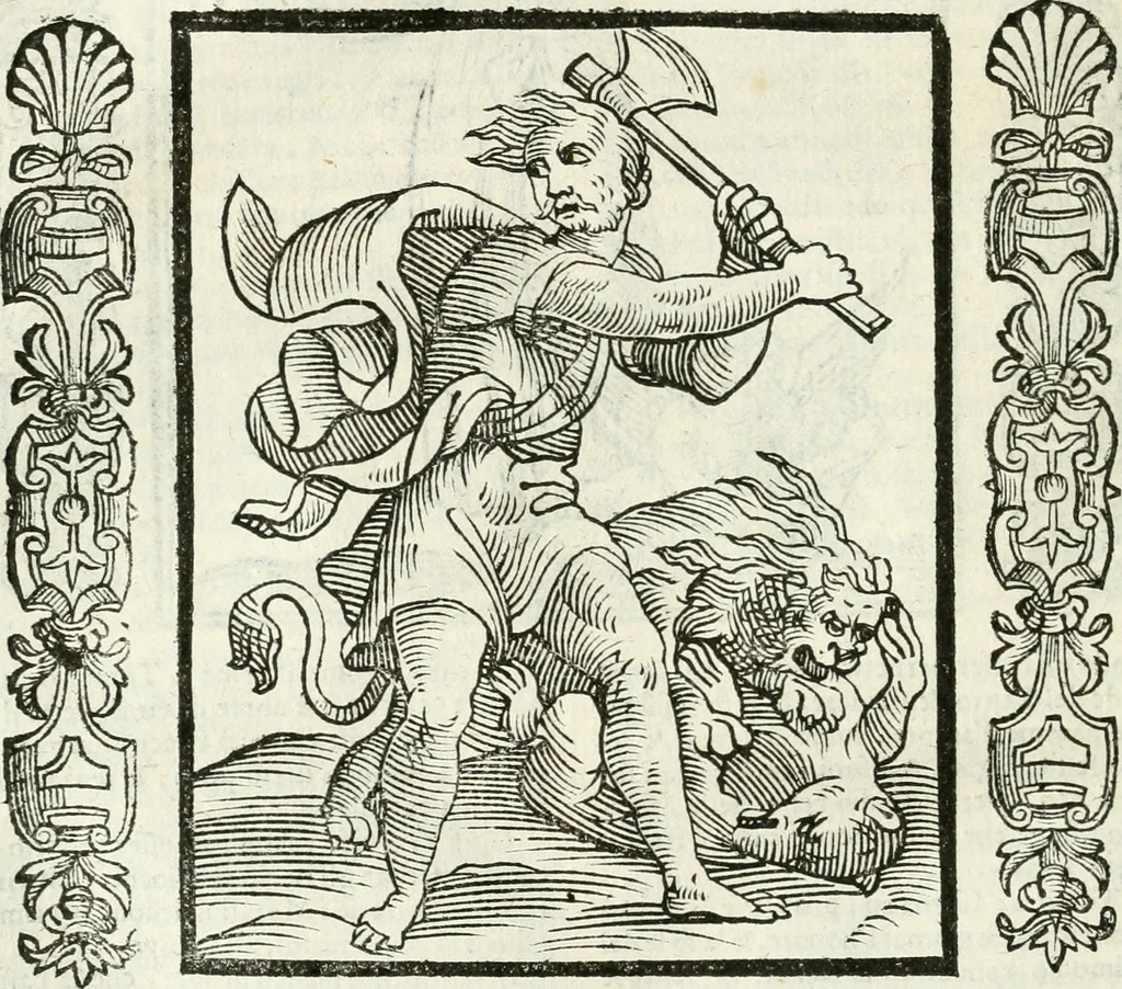 An illustration from Noua iconologia di Cesare Ripa perugino, caualier de SS. Mauritio & Lazzaro. Nella quale si descriuono diuerse imagini di virtù, vitij, affetti, passioni humane, arti, discipline, humori, elementi, corpi celesti, prouincie d'Italia, fiumi, tutte le parti del mondo, ed'altre infinite materie. Opera vtile ad oratori, predicatori, poeti, pittori, scultori, disegnatori, e ad'ogni studioso. Per inuentar concetti, emblemi, ed imprese, per diuisare qualsiuoglia apparato nuttiale, funerale, trionfale. Per rappresentar poemi drammatici, e per figurare co'suoi propij simboli ciò, che puo cadere in pensiero humano. Ampliata vltimamente dallo stesso auttore di trecento imagini, e arricchita di molti discorsi pieni di varia eruditione; con nuoui intagli, & con molti indici copiosi, 1618, leaf 129