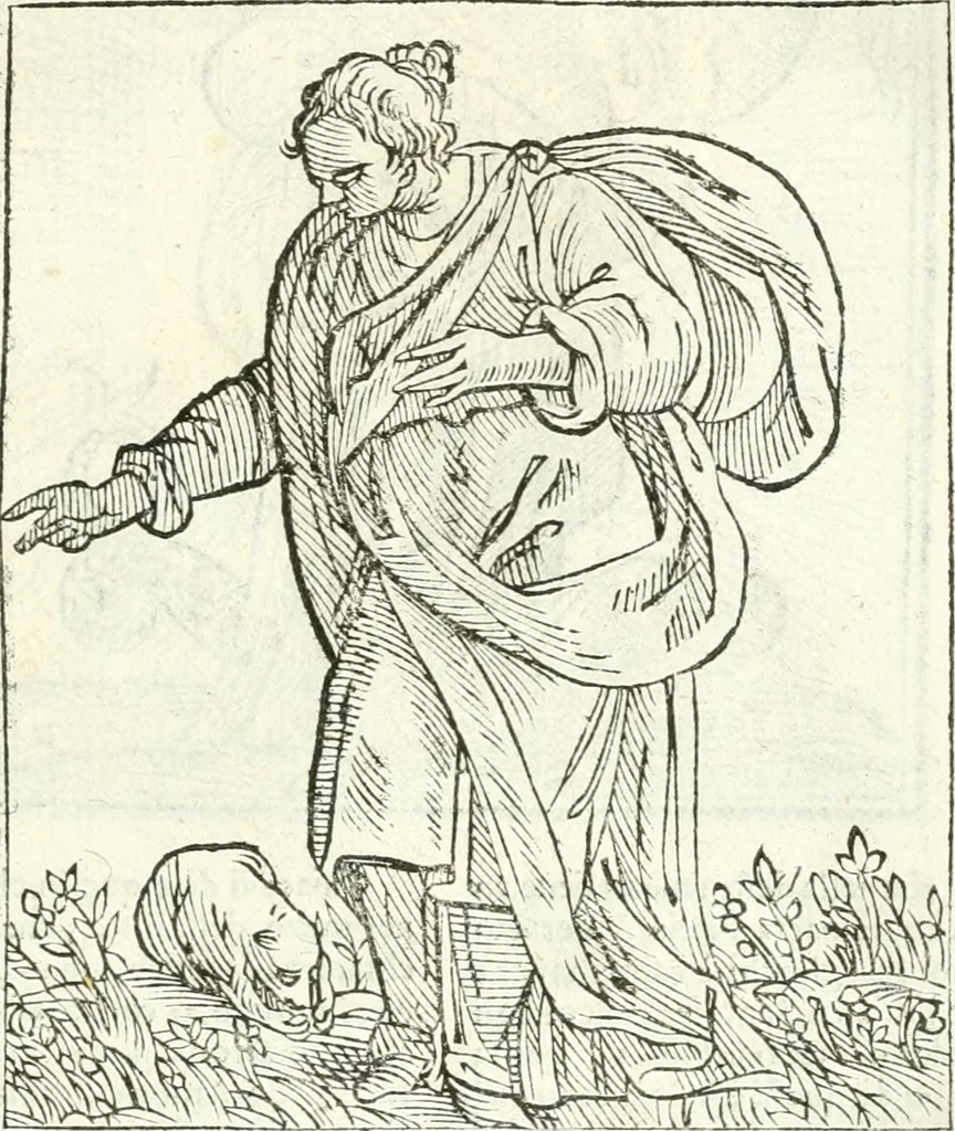 An illustration from Noua iconologia di Cesare Ripa perugino, caualier de SS. Mauritio & Lazzaro. Nella quale si descriuono diuerse imagini di virtù, vitij, affetti, passioni humane, arti, discipline, humori, elementi, corpi celesti, prouincie d'Italia, fiumi, tutte le parti del mondo, ed'altre infinite materie. Opera vtile ad oratori, predicatori, poeti, pittori, scultori, disegnatori, e ad'ogni studioso. Per inuentar concetti, emblemi, ed imprese, per diuisare qualsiuoglia apparato nuttiale, funerale, trionfale. Per rappresentar poemi drammatici, e per figurare co'suoi propij simboli ciò, che puo cadere in pensiero humano. Ampliata vltimamente dallo stesso auttore di trecento imagini, e arricchita di molti discorsi pieni di varia eruditione; con nuoui intagli, & con molti indici copiosi, 1618, leaf 130