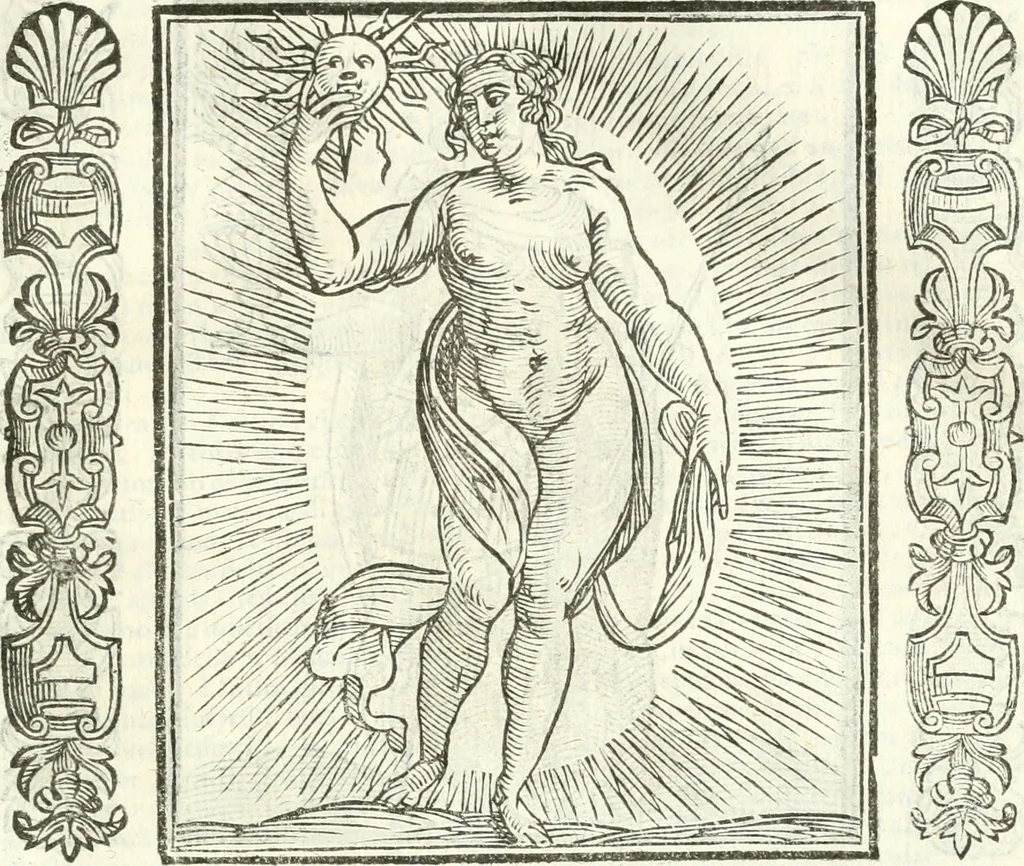 An illustration from Noua iconologia di Cesare Ripa perugino, caualier de SS. Mauritio & Lazzaro. Nella quale si descriuono diuerse imagini di virtù, vitij, affetti, passioni humane, arti, discipline, humori, elementi, corpi celesti, prouincie d'Italia, fiumi, tutte le parti del mondo, ed'altre infinite materie. Opera vtile ad oratori, predicatori, poeti, pittori, scultori, disegnatori, e ad'ogni studioso. Per inuentar concetti, emblemi, ed imprese, per diuisare qualsiuoglia apparato nuttiale, funerale, trionfale. Per rappresentar poemi drammatici, e per figurare co'suoi propij simboli ciò, che puo cadere in pensiero humano. Ampliata vltimamente dallo stesso auttore di trecento imagini, e arricchita di molti discorsi pieni di varia eruditione; con nuoui intagli, & con molti indici copiosi, 1618, leaf 132