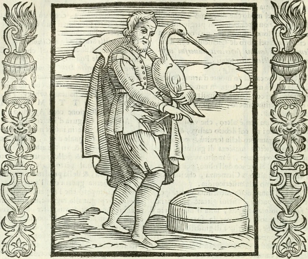 An illustration from Noua iconologia di Cesare Ripa perugino, caualier de SS. Mauritio & Lazzaro. Nella quale si descriuono diuerse imagini di virtù, vitij, affetti, passioni humane, arti, discipline, humori, elementi, corpi celesti, prouincie d'Italia, fiumi, tutte le parti del mondo, ed'altre infinite materie. Opera vtile ad oratori, predicatori, poeti, pittori, scultori, disegnatori, e ad'ogni studioso. Per inuentar concetti, emblemi, ed imprese, per diuisare qualsiuoglia apparato nuttiale, funerale, trionfale. Per rappresentar poemi drammatici, e per figurare co'suoi propij simboli ciò, che puo cadere in pensiero humano. Ampliata vltimamente dallo stesso auttore di trecento imagini, e arricchita di molti discorsi pieni di varia eruditione; con nuoui intagli, & con molti indici copiosi, 1618, leaf 135