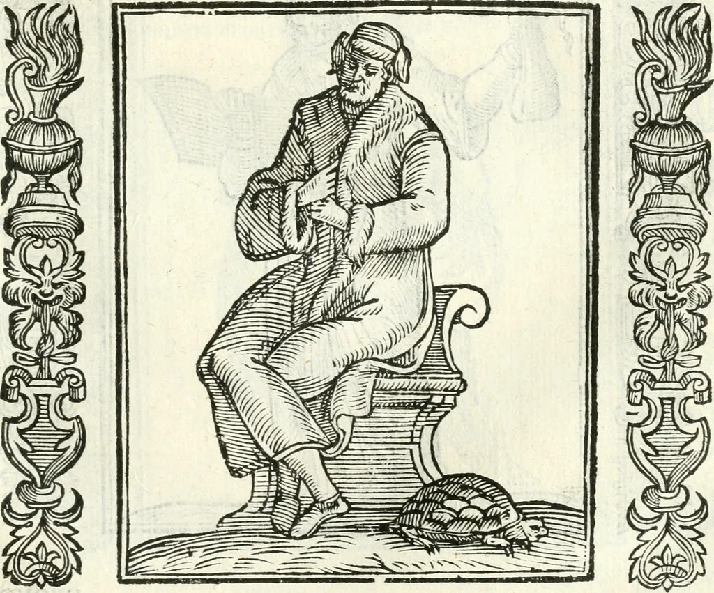 An illustration from Noua iconologia di Cesare Ripa perugino, caualier de SS. Mauritio & Lazzaro. Nella quale si descriuono diuerse imagini di virtù, vitij, affetti, passioni humane, arti, discipline, humori, elementi, corpi celesti, prouincie d'Italia, fiumi, tutte le parti del mondo, ed'altre infinite materie. Opera vtile ad oratori, predicatori, poeti, pittori, scultori, disegnatori, e ad'ogni studioso. Per inuentar concetti, emblemi, ed imprese, per diuisare qualsiuoglia apparato nuttiale, funerale, trionfale. Per rappresentar poemi drammatici, e per figurare co'suoi propij simboli ciò, che puo cadere in pensiero humano. Ampliata vltimamente dallo stesso auttore di trecento imagini, e arricchita di molti discorsi pieni di varia eruditione; con nuoui intagli, & con molti indici copiosi, 1618, leaf 142