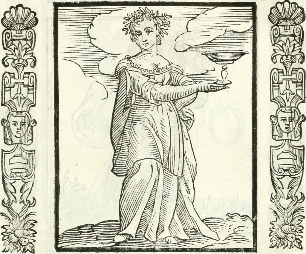 An illustration from Noua iconologia di Cesare Ripa perugino, caualier de SS. Mauritio & Lazzaro. Nella quale si descriuono diuerse imagini di virtù, vitij, affetti, passioni humane, arti, discipline, humori, elementi, corpi celesti, prouincie d'Italia, fiumi, tutte le parti del mondo, ed'altre infinite materie. Opera vtile ad oratori, predicatori, poeti, pittori, scultori, disegnatori, e ad'ogni studioso. Per inuentar concetti, emblemi, ed imprese, per diuisare qualsiuoglia apparato nuttiale, funerale, trionfale. Per rappresentar poemi drammatici, e per figurare co'suoi propij simboli ciò, che puo cadere in pensiero humano. Ampliata vltimamente dallo stesso auttore di trecento imagini, e arricchita di molti discorsi pieni di varia eruditione; con nuoui intagli, & con molti indici copiosi, 1618, leaf 148