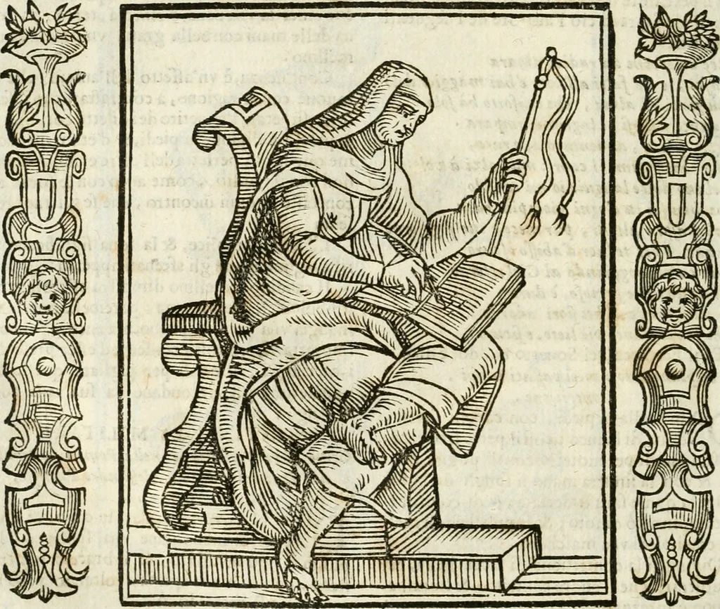 An illustration from Noua iconologia di Cesare Ripa perugino, caualier de SS. Mauritio & Lazzaro. Nella quale si descriuono diuerse imagini di virtù, vitij, affetti, passioni humane, arti, discipline, humori, elementi, corpi celesti, prouincie d'Italia, fiumi, tutte le parti del mondo, ed'altre infinite materie. Opera vtile ad oratori, predicatori, poeti, pittori, scultori, disegnatori, e ad'ogni studioso. Per inuentar concetti, emblemi, ed imprese, per diuisare qualsiuoglia apparato nuttiale, funerale, trionfale. Per rappresentar poemi drammatici, e per figurare co'suoi propij simboli ciò, che puo cadere in pensiero humano. Ampliata vltimamente dallo stesso auttore di trecento imagini, e arricchita di molti discorsi pieni di varia eruditione; con nuoui intagli, & con molti indici copiosi, 1618, leaf 161