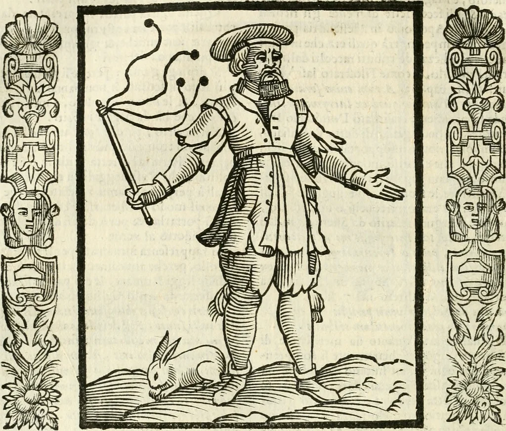 An illustration from Noua iconologia di Cesare Ripa perugino, caualier de SS. Mauritio & Lazzaro. Nella quale si descriuono diuerse imagini di virtù, vitij, affetti, passioni humane, arti, discipline, humori, elementi, corpi celesti, prouincie d'Italia, fiumi, tutte le parti del mondo, ed'altre infinite materie. Opera vtile ad oratori, predicatori, poeti, pittori, scultori, disegnatori, e ad'ogni studioso. Per inuentar concetti, emblemi, ed imprese, per diuisare qualsiuoglia apparato nuttiale, funerale, trionfale. Per rappresentar poemi drammatici, e per figurare co'suoi propij simboli ciò, che puo cadere in pensiero humano. Ampliata vltimamente dallo stesso auttore di trecento imagini, e arricchita di molti discorsi pieni di varia eruditione; con nuoui intagli, & con molti indici copiosi, 1618, leaf 173