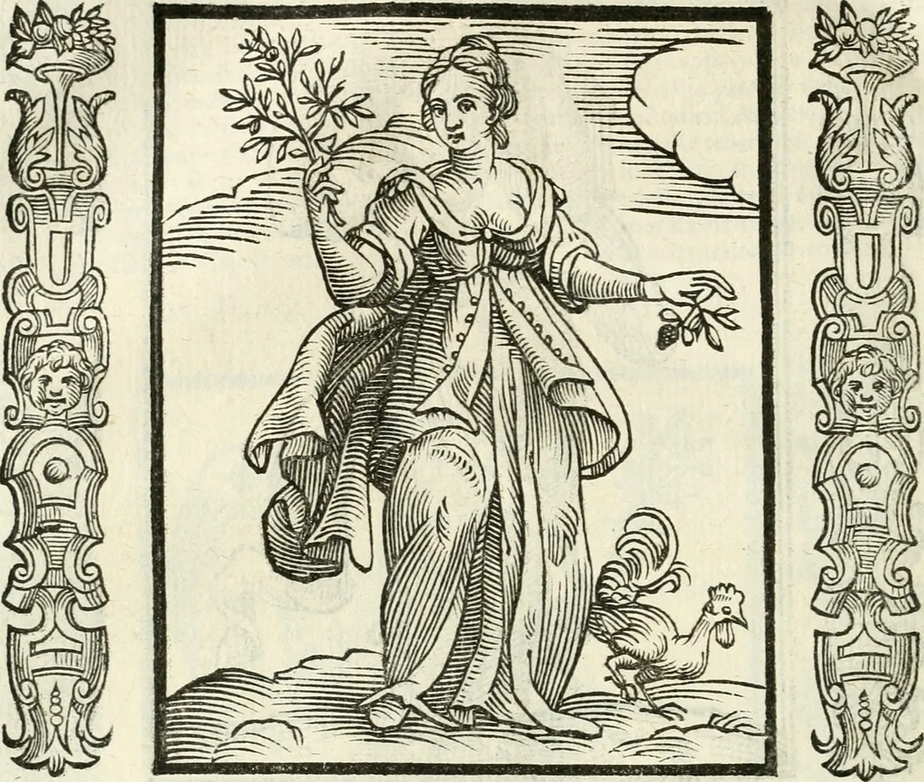 An illustration from Noua iconologia di Cesare Ripa perugino, caualier de SS. Mauritio & Lazzaro. Nella quale si descriuono diuerse imagini di virtù, vitij, affetti, passioni humane, arti, discipline, humori, elementi, corpi celesti, prouincie d'Italia, fiumi, tutte le parti del mondo, ed'altre infinite materie. Opera vtile ad oratori, predicatori, poeti, pittori, scultori, disegnatori, e ad'ogni studioso. Per inuentar concetti, emblemi, ed imprese, per diuisare qualsiuoglia apparato nuttiale, funerale, trionfale. Per rappresentar poemi drammatici, e per figurare co'suoi propij simboli ciò, che puo cadere in pensiero humano. Ampliata vltimamente dallo stesso auttore di trecento imagini, e arricchita di molti discorsi pieni di varia eruditione; con nuoui intagli, & con molti indici copiosi, 1618, leaf 191