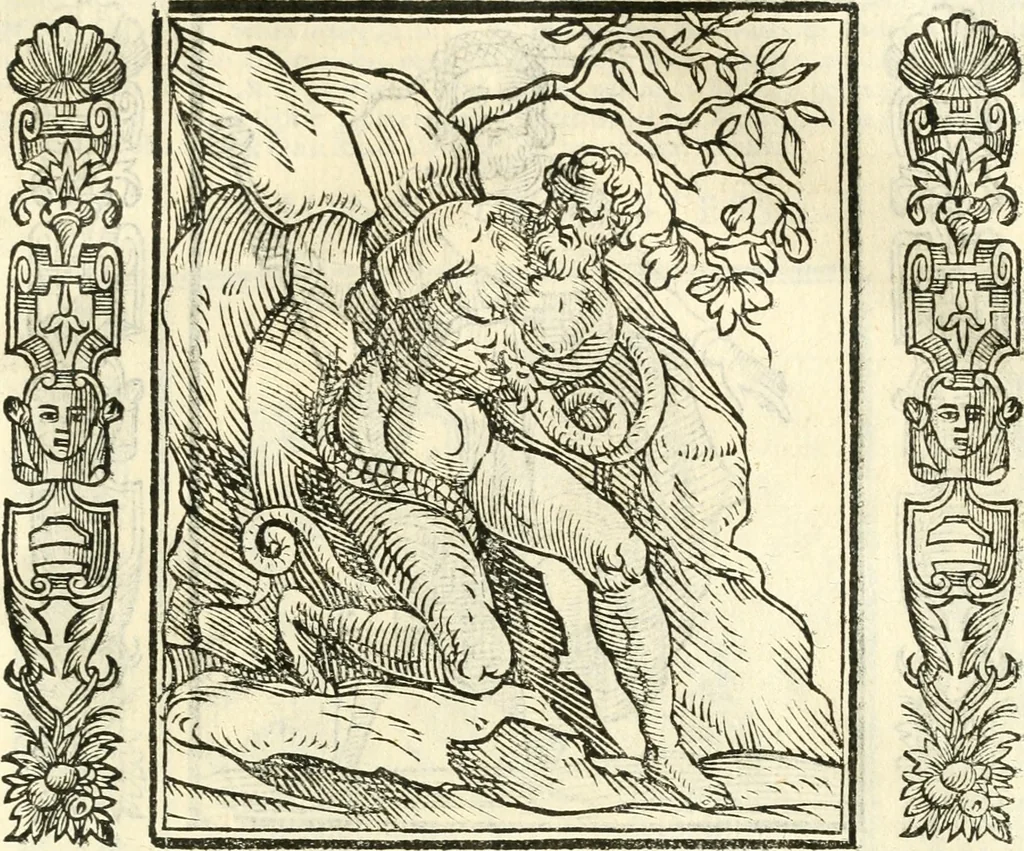 An illustration from Noua iconologia di Cesare Ripa perugino, caualier de SS. Mauritio & Lazzaro. Nella quale si descriuono diuerse imagini di virtù, vitij, affetti, passioni humane, arti, discipline, humori, elementi, corpi celesti, prouincie d'Italia, fiumi, tutte le parti del mondo, ed'altre infinite materie. Opera vtile ad oratori, predicatori, poeti, pittori, scultori, disegnatori, e ad'ogni studioso. Per inuentar concetti, emblemi, ed imprese, per diuisare qualsiuoglia apparato nuttiale, funerale, trionfale. Per rappresentar poemi drammatici, e per figurare co'suoi propij simboli ciò, che puo cadere in pensiero humano. Ampliata vltimamente dallo stesso auttore di trecento imagini, e arricchita di molti discorsi pieni di varia eruditione; con nuoui intagli, & con molti indici copiosi, 1618, leaf 200