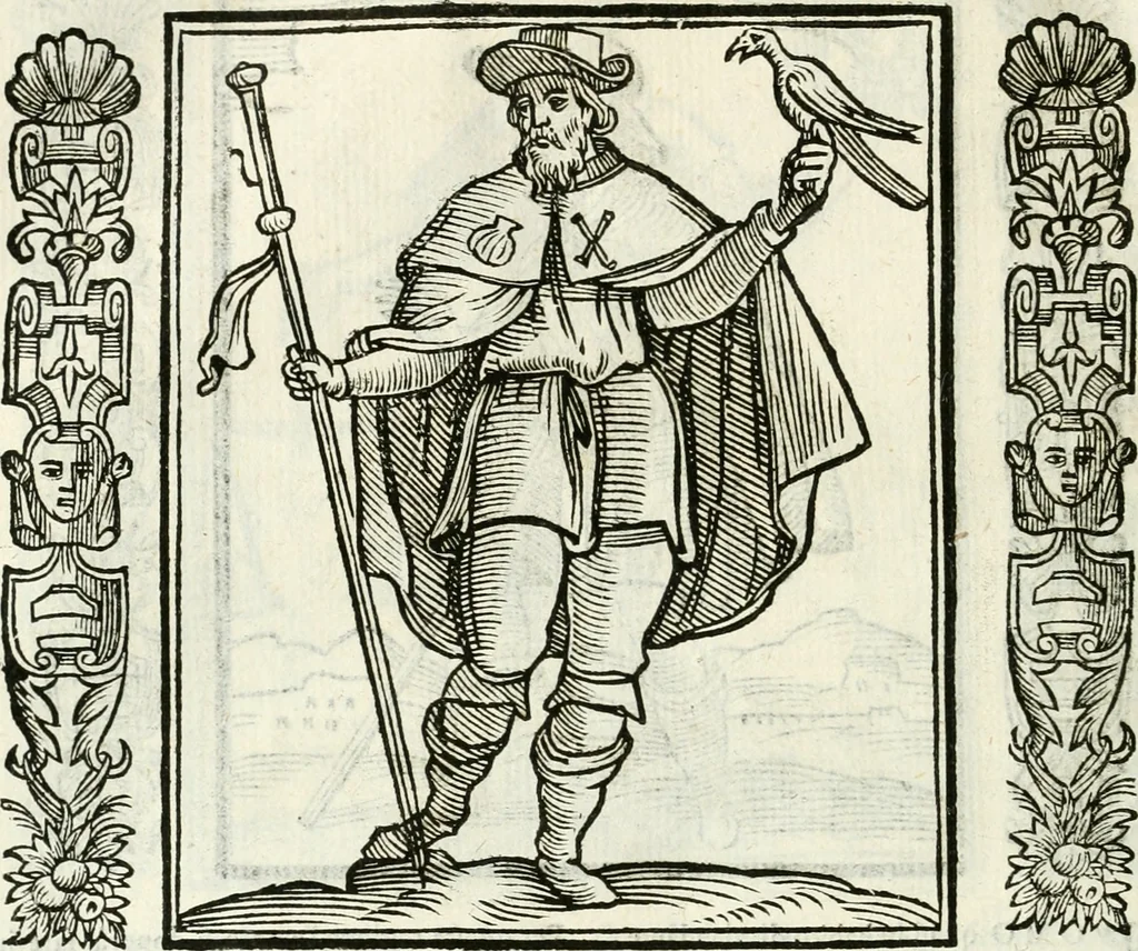 An illustration from Noua iconologia di Cesare Ripa perugino, caualier de SS. Mauritio & Lazzaro. Nella quale si descriuono diuerse imagini di virtù, vitij, affetti, passioni humane, arti, discipline, humori, elementi, corpi celesti, prouincie d'Italia, fiumi, tutte le parti del mondo, ed'altre infinite materie. Opera vtile ad oratori, predicatori, poeti, pittori, scultori, disegnatori, e ad'ogni studioso. Per inuentar concetti, emblemi, ed imprese, per diuisare qualsiuoglia apparato nuttiale, funerale, trionfale. Per rappresentar poemi drammatici, e per figurare co'suoi propij simboli ciò, che puo cadere in pensiero humano. Ampliata vltimamente dallo stesso auttore di trecento imagini, e arricchita di molti discorsi pieni di varia eruditione; con nuoui intagli, & con molti indici copiosi, 1618, leaf 217