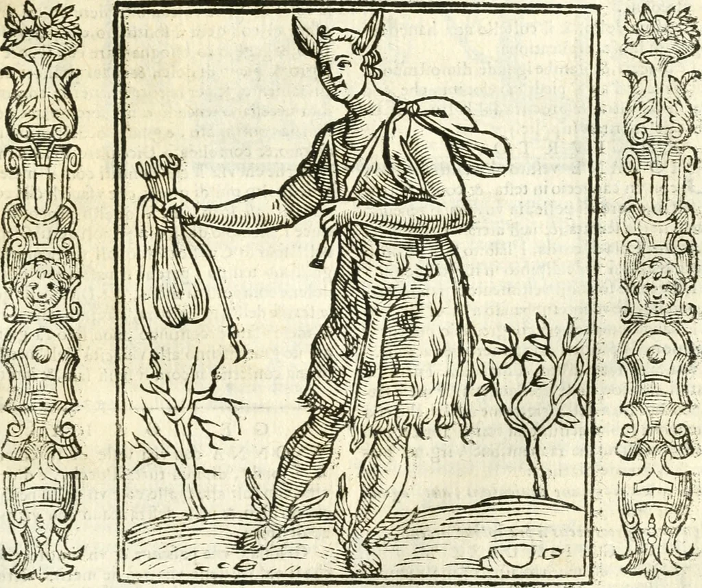 An illustration from Noua iconologia di Cesare Ripa perugino, caualier de SS. Mauritio & Lazzaro. Nella quale si descriuono diuerse imagini di virtù, vitij, affetti, passioni humane, arti, discipline, humori, elementi, corpi celesti, prouincie d'Italia, fiumi, tutte le parti del mondo, ed'altre infinite materie. Opera vtile ad oratori, predicatori, poeti, pittori, scultori, disegnatori, e ad'ogni studioso. Per inuentar concetti, emblemi, ed imprese, per diuisare qualsiuoglia apparato nuttiale, funerale, trionfale. Per rappresentar poemi drammatici, e per figurare co'suoi propij simboli ciò, che puo cadere in pensiero humano. Ampliata vltimamente dallo stesso auttore di trecento imagini, e arricchita di molti discorsi pieni di varia eruditione; con nuoui intagli, & con molti indici copiosi, 1618, leaf 264