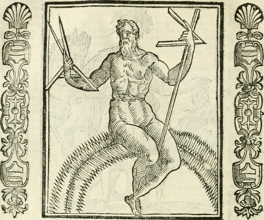 An illustration from Noua iconologia di Cesare Ripa perugino, caualier de SS. Mauritio & Lazzaro. Nella quale si descriuono diuerse imagini di virtù, vitij, affetti, passioni humane, arti, discipline, humori, elementi, corpi celesti, prouincie d'Italia, fiumi, tutte le parti del mondo, ed'altre infinite materie. Opera vtile ad oratori, predicatori, poeti, pittori, scultori, disegnatori, e ad'ogni studioso. Per inuentar concetti, emblemi, ed imprese, per diuisare qualsiuoglia apparato nuttiale, funerale, trionfale. Per rappresentar poemi drammatici, e per figurare co'suoi propij simboli ciò, che puo cadere in pensiero humano. Ampliata vltimamente dallo stesso auttore di trecento imagini, e arricchita di molti discorsi pieni di varia eruditione; con nuoui intagli, & con molti indici copiosi, 1618, leaf 271