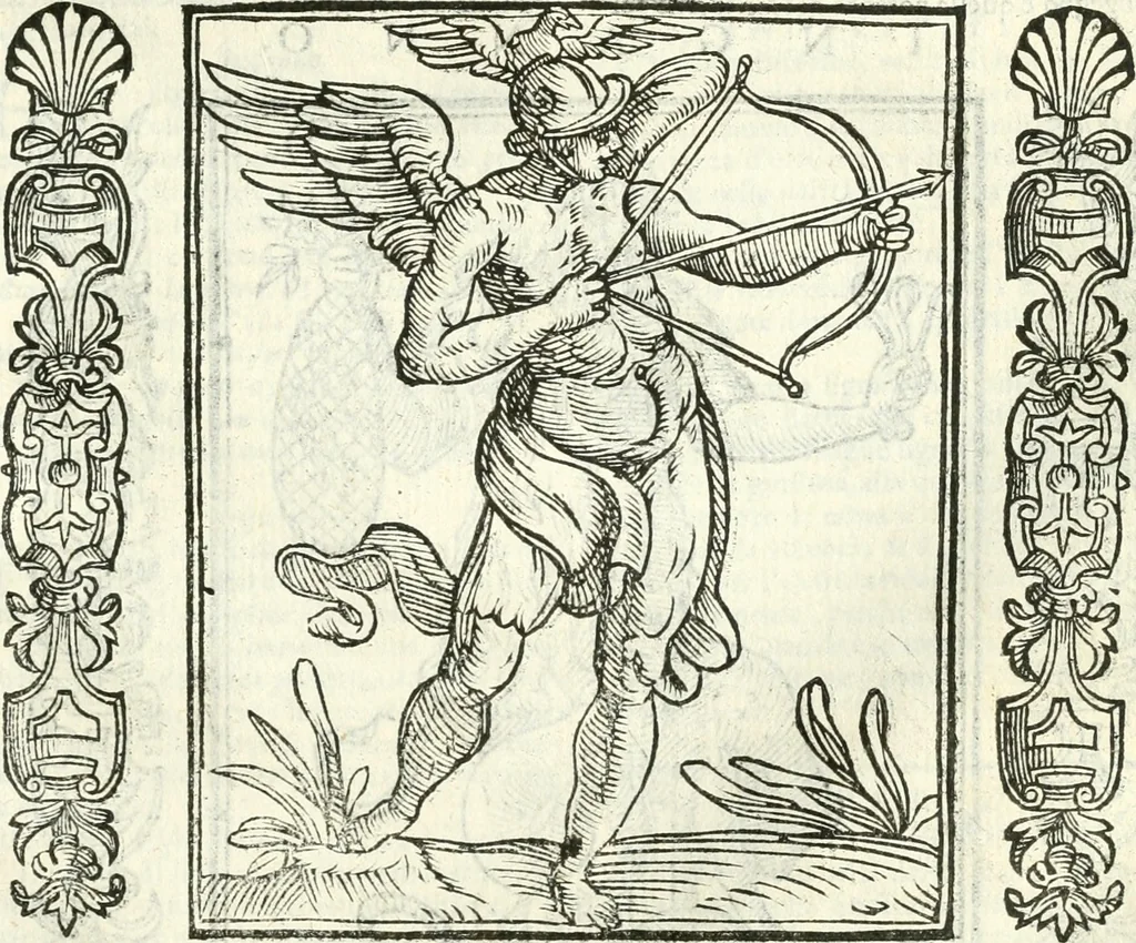 An illustration from Noua iconologia di Cesare Ripa perugino, caualier de SS. Mauritio & Lazzaro. Nella quale si descriuono diuerse imagini di virtù, vitij, affetti, passioni humane, arti, discipline, humori, elementi, corpi celesti, prouincie d'Italia, fiumi, tutte le parti del mondo, ed'altre infinite materie. Opera vtile ad oratori, predicatori, poeti, pittori, scultori, disegnatori, e ad'ogni studioso. Per inuentar concetti, emblemi, ed imprese, per diuisare qualsiuoglia apparato nuttiale, funerale, trionfale. Per rappresentar poemi drammatici, e per figurare co'suoi propij simboli ciò, che puo cadere in pensiero humano. Ampliata vltimamente dallo stesso auttore di trecento imagini, e arricchita di molti discorsi pieni di varia eruditione; con nuoui intagli, & con molti indici copiosi, 1618, leaf 306