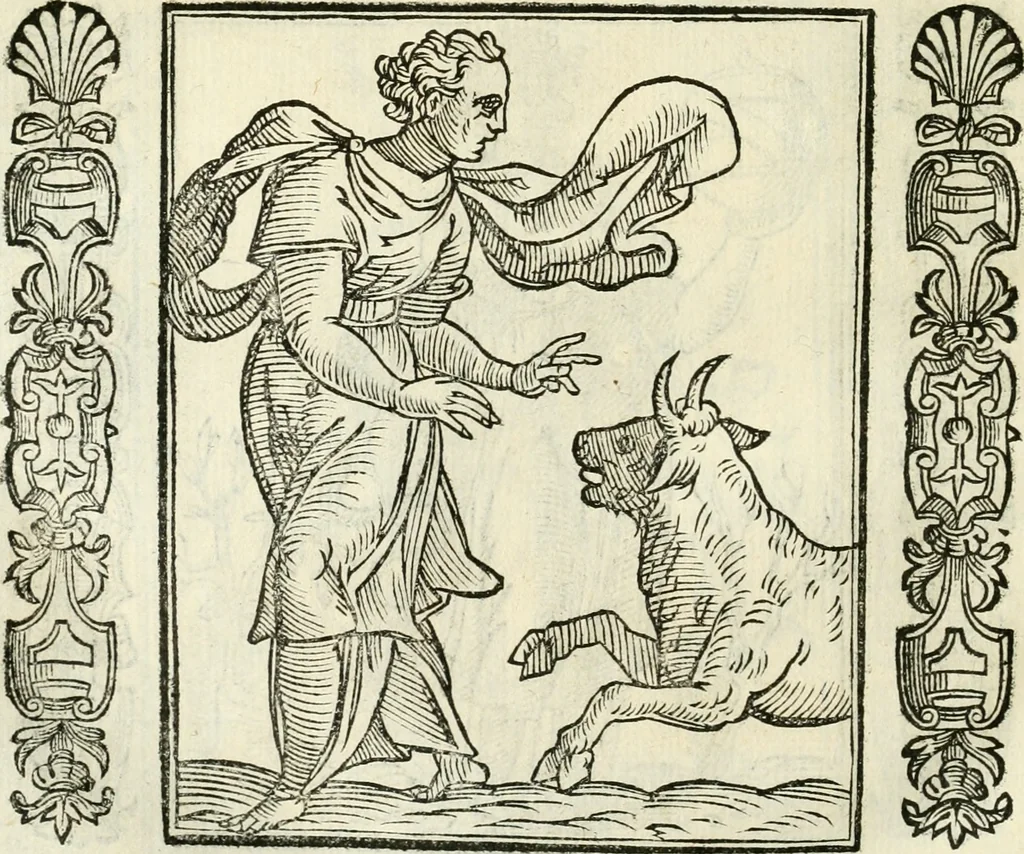 An illustration from Noua iconologia di Cesare Ripa perugino, caualier de SS. Mauritio & Lazzaro. Nella quale si descriuono diuerse imagini di virtù, vitij, affetti, passioni humane, arti, discipline, humori, elementi, corpi celesti, prouincie d'Italia, fiumi, tutte le parti del mondo, ed'altre infinite materie. Opera vtile ad oratori, predicatori, poeti, pittori, scultori, disegnatori, e ad'ogni studioso. Per inuentar concetti, emblemi, ed imprese, per diuisare qualsiuoglia apparato nuttiale, funerale, trionfale. Per rappresentar poemi drammatici, e per figurare co'suoi propij simboli ciò, che puo cadere in pensiero humano. Ampliata vltimamente dallo stesso auttore di trecento imagini, e arricchita di molti discorsi pieni di varia eruditione; con nuoui intagli, & con molti indici copiosi, 1618, leaf 317