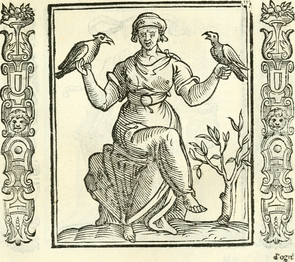 An illustration from Noua iconologia di Cesare Ripa perugino, caualier de SS. Mauritio & Lazzaro. Nella quale si descriuono diuerse imagini di virtù, vitij, affetti, passioni humane, arti, discipline, humori, elementi, corpi celesti, prouincie d'Italia, fiumi, tutte le parti del mondo, ed'altre infinite materie. Opera vtile ad oratori, predicatori, poeti, pittori, scultori, disegnatori, e ad'ogni studioso. Per inuentar concetti, emblemi, ed imprese, per diuisare qualsiuoglia apparato nuttiale, funerale, trionfale. Per rappresentar poemi drammatici, e per figurare co'suoi propij simboli ciò, che puo cadere in pensiero humano. Ampliata vltimamente dallo stesso auttore di trecento imagini, e arricchita di molti discorsi pieni di varia eruditione; con nuoui intagli, & con molti indici copiosi, 1618, leaf 322