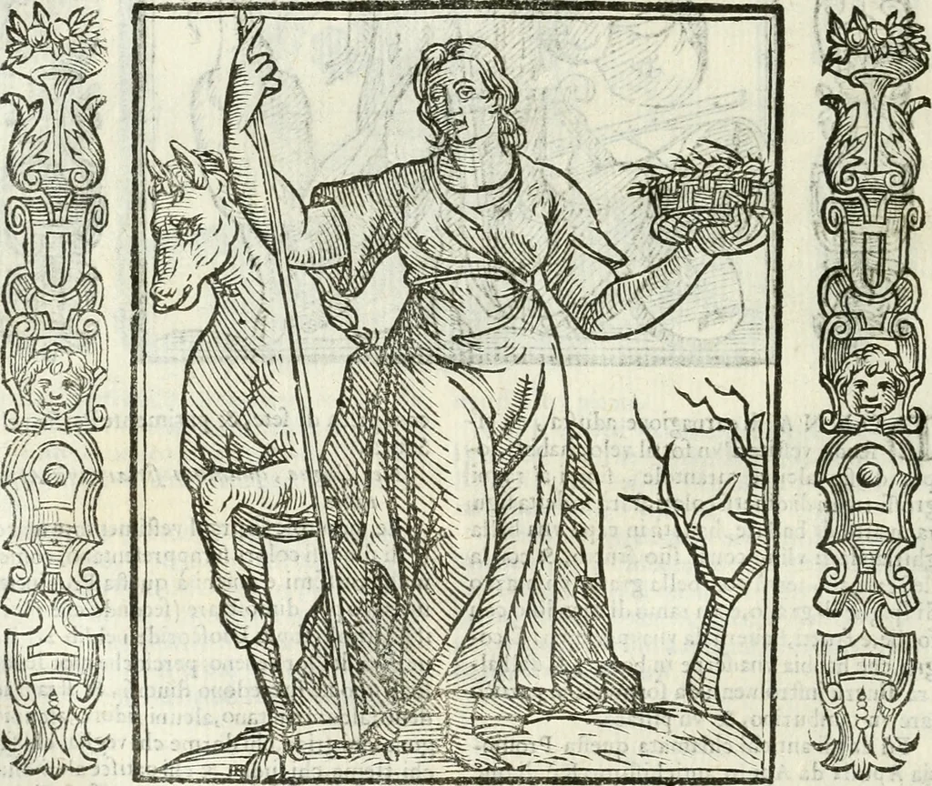 An illustration from Noua iconologia di Cesare Ripa perugino, caualier de SS. Mauritio & Lazzaro. Nella quale si descriuono diuerse imagini di virtù, vitij, affetti, passioni humane, arti, discipline, humori, elementi, corpi celesti, prouincie d'Italia, fiumi, tutte le parti del mondo, ed'altre infinite materie. Opera vtile ad oratori, predicatori, poeti, pittori, scultori, disegnatori, e ad'ogni studioso. Per inuentar concetti, emblemi, ed imprese, per diuisare qualsiuoglia apparato nuttiale, funerale, trionfale. Per rappresentar poemi drammatici, e per figurare co'suoi propij simboli ciò, che puo cadere in pensiero humano. Ampliata vltimamente dallo stesso auttore di trecento imagini, e arricchita di molti discorsi pieni di varia eruditione; con nuoui intagli, & con molti indici copiosi, 1618, leaf 339