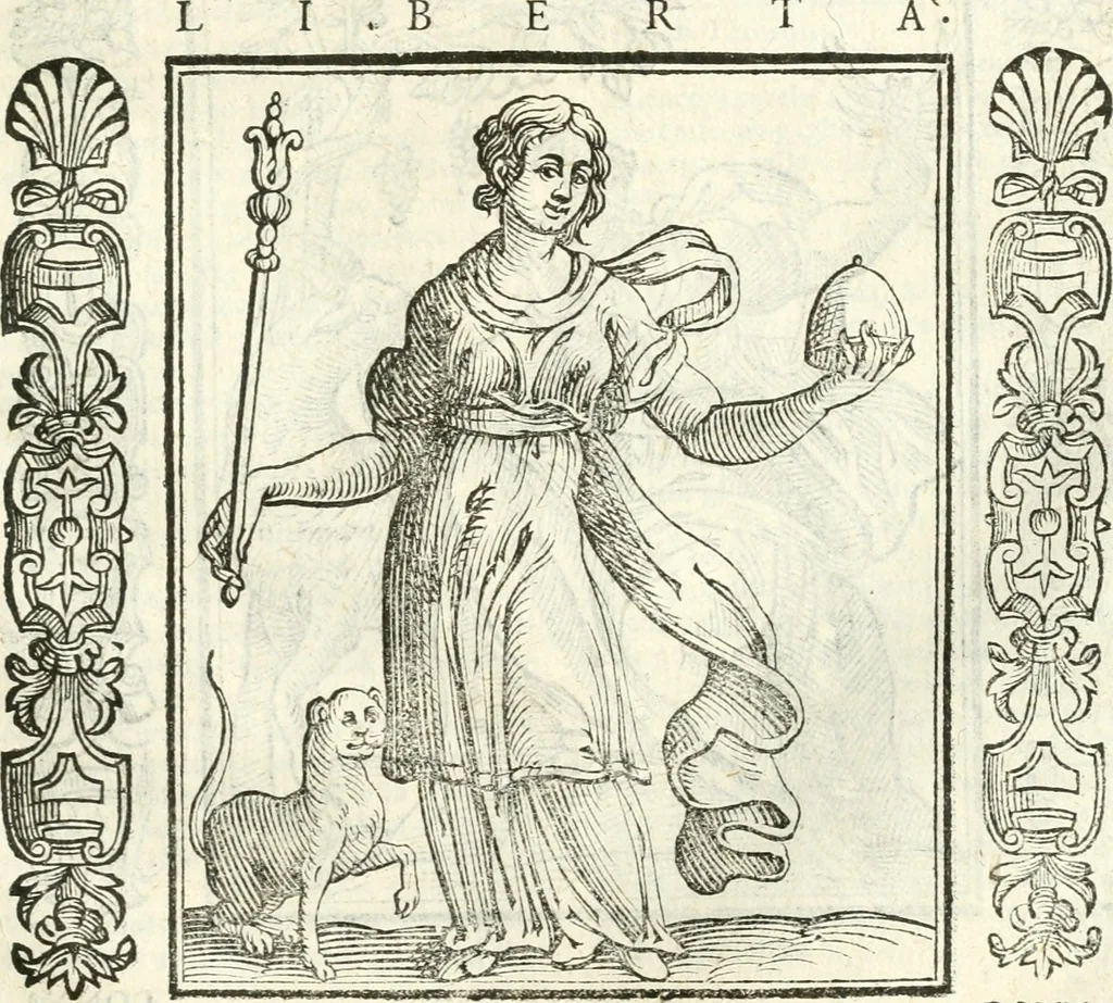 An illustration from Noua iconologia di Cesare Ripa perugino, caualier de SS. Mauritio & Lazzaro. Nella quale si descriuono diuerse imagini di virtù, vitij, affetti, passioni humane, arti, discipline, humori, elementi, corpi celesti, prouincie d'Italia, fiumi, tutte le parti del mondo, ed'altre infinite materie. Opera vtile ad oratori, predicatori, poeti, pittori, scultori, disegnatori, e ad'ogni studioso. Per inuentar concetti, emblemi, ed imprese, per diuisare qualsiuoglia apparato nuttiale, funerale, trionfale. Per rappresentar poemi drammatici, e per figurare co'suoi propij simboli ciò, che puo cadere in pensiero humano. Ampliata vltimamente dallo stesso auttore di trecento imagini, e arricchita di molti discorsi pieni di varia eruditione; con nuoui intagli, & con molti indici copiosi, 1618, leaf 362